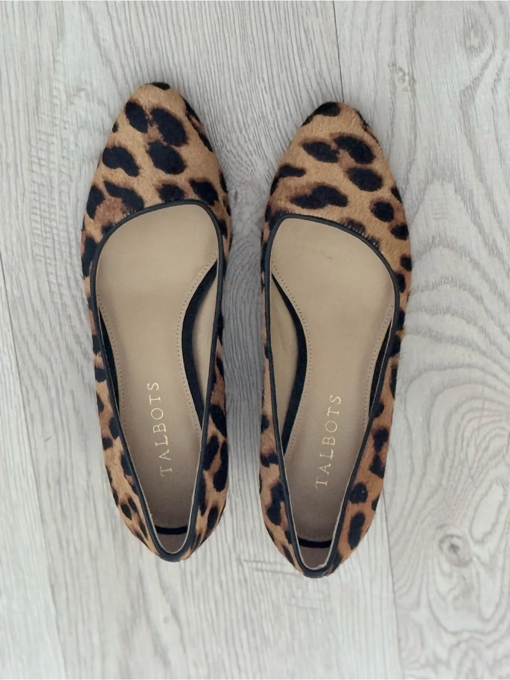Talbots Leopard Calf Hair Wedge Pumps Women Size 6N Narrow Hair On Hide Shoes